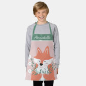 Illustratie Fox Smelling Flowers Gepersonaliseerd Schort (Gedragen)