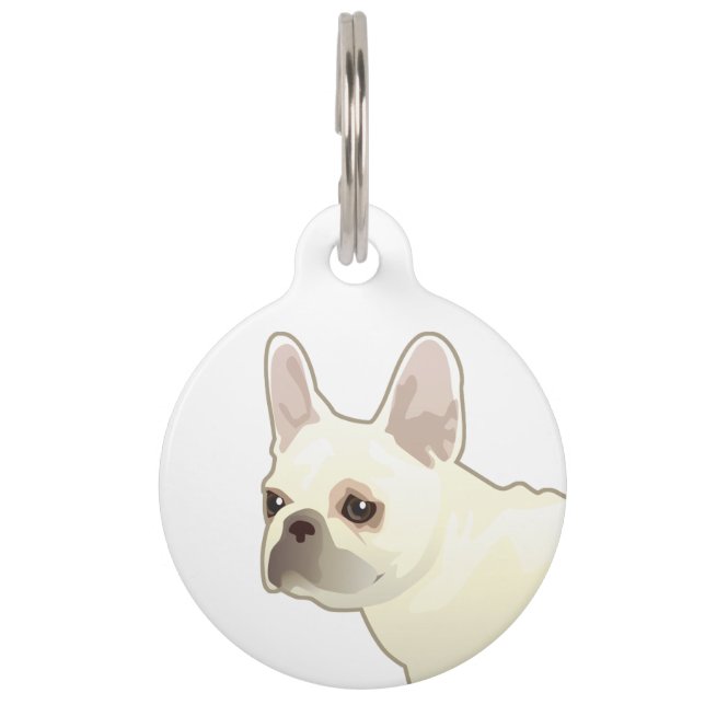 Illustratie Frans Bulldog Hondenras Silhouette Huisdierpenning (Voorkant)