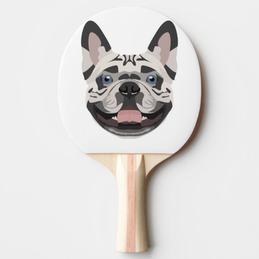 Illustratie Franse Bulldog Tafeltennisbatje (Voorkant)