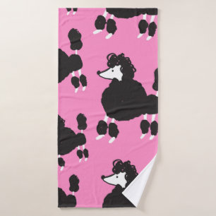 Illustratie franse poedel naadloos patter badhanddoek