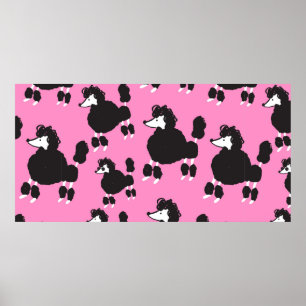 Illustratie  franse poedel naadloos patter poster