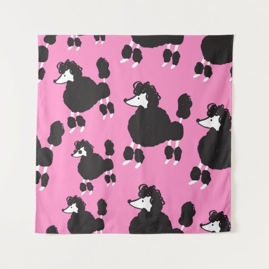 Illustratie franse poedel naadloos patter wandkleed (Voorkant)