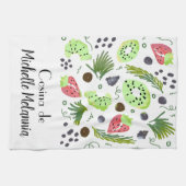 Illustratie "Fruit Salad Kiwi Watermelon Greenery" Theedoek (Horizontaal)