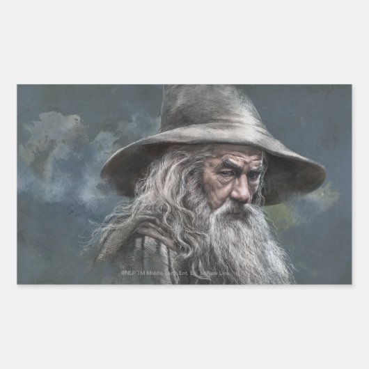 Illustratie Gandalf Rechthoekige Sticker (Voorkant)