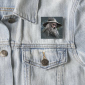 Illustratie Gandalf Vierkante Button 5,1 Cm (In situ)