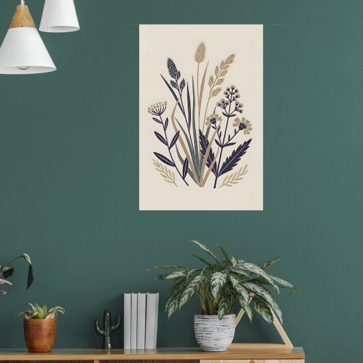 Illustratie gedempte Natuur Poster (Woonkamer 1)