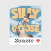 Illustratie Gekke gans, Funny Goose Sticker (Vel)