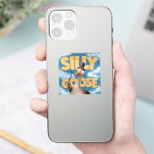 Illustratie Gekke gans, Funny Goose Sticker (Telefoon)