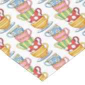Illustratie gestapelde Teacups Teatime Tafelkleed (Gekanteld)