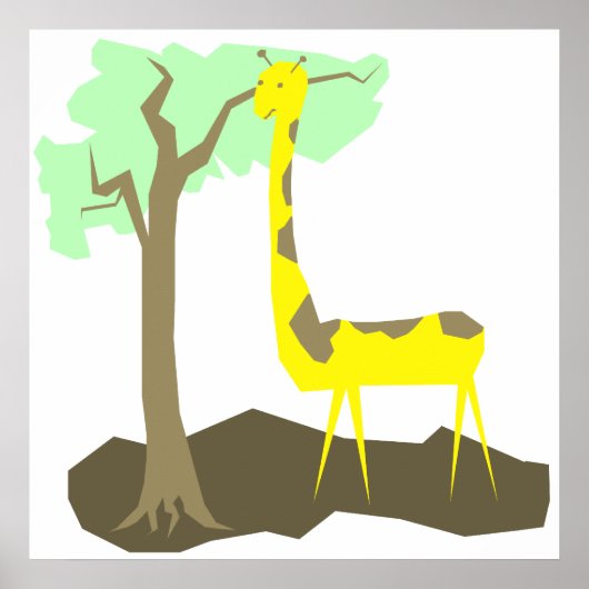 Illustratie Giraffe Poster (Voorkant)