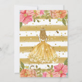 Illustratie Girl Bee Baby shower Uitnodiging (Achterkant)