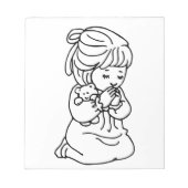 Illustratie Girl Praying Notitieblok (Voorkant)