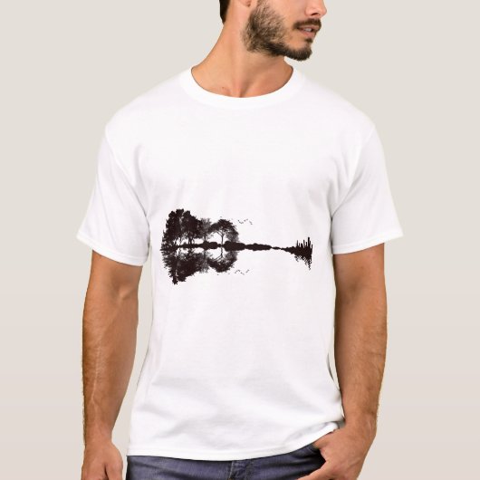 Illustratie gitaarlandschap t-shirt (Voorkant)