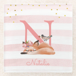 Illustratie Gold Glitter Pink Baby Girl Shower Glazen Onderzetter