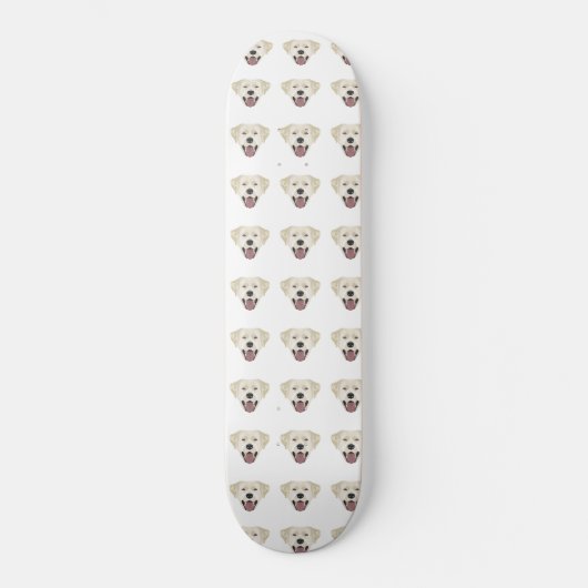 Illustratie golden labrador retriever with smile persoonlijk skateboard (Voorkant)