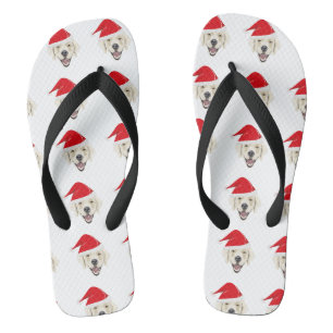 Illustratie golden recovery met rode kerstman teenslippers