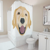 Illustratie Golden Retriever Douchegordijn (In situ)