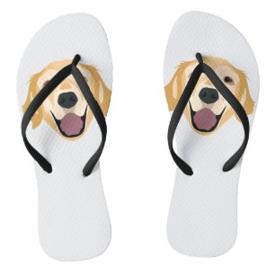 Illustratie Golden Retriever Teenslippers