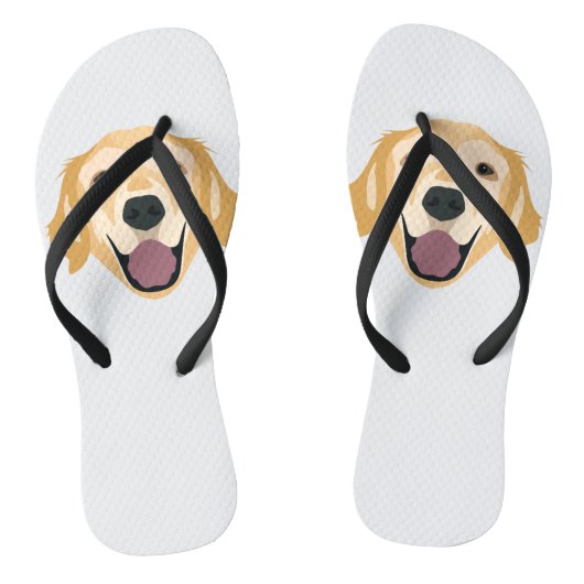 Illustratie Golden Retriever Teenslippers (Voetbed)