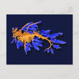 Illustratie: gouden en blauwe luizehoek briefkaart