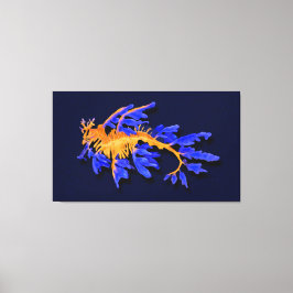 Illustratie: gouden en blauwe luizehoek canvas afdruk