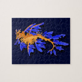 Illustratie: gouden en blauwe luizehoek legpuzzel