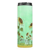 Illustratie goudzomerzonnebloem op Mint Green Thermosbeker (Achterkant)