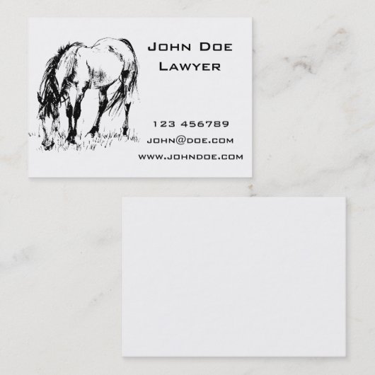 Illustratie graaspaarden visitekaartje (Voorkant / Achterkant)