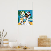 Illustratie Grappig Gekke Ganzensap Poster (Keuken)