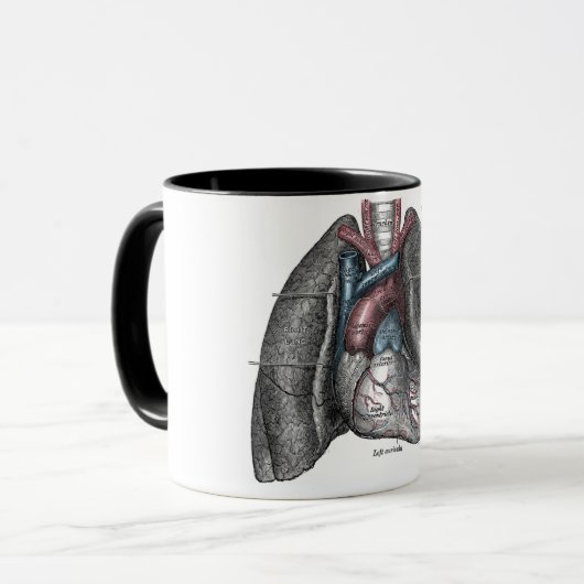  illustratie Gray's Anatomy Heart Lungs Mok (Voorkant links)