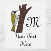 Illustratie Green Woodpecker Wijn Etiket (Enkel label)