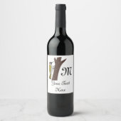 Illustratie Green Woodpecker Wijn Etiket (Voorkant)