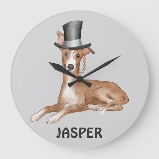 Illustratie Greyhound Dog  Grote Klok (Voorkant)