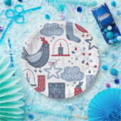 Illustratie grijs Hallo winter Papieren Bordje (Feest)