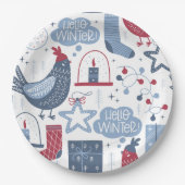 Illustratie grijs Hallo winter Papieren Bordje (Voorkant)