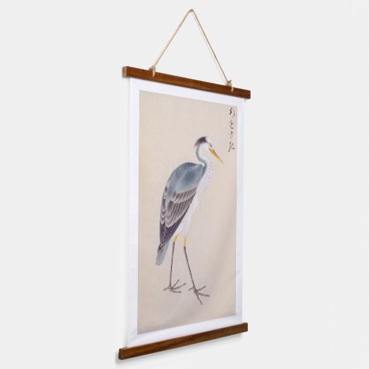  illustratie: Grijze reiger Hangend Wandkleed (Gebogen)