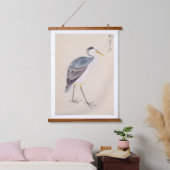  illustratie: Grijze reiger Hangend Wandkleed (Slaapkamer)