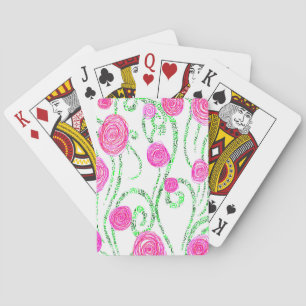 Illustratie groen en roze ventilator pokerkaarten