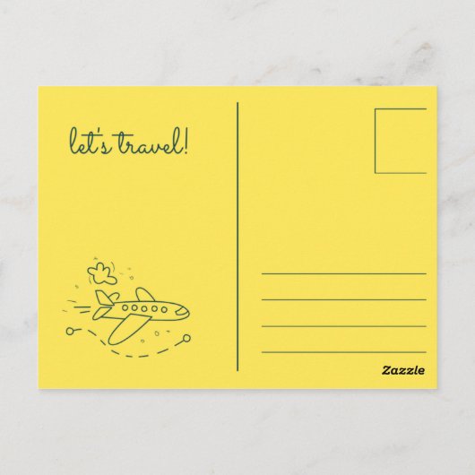 Illustratie groene en gele geluidsoverlast schetst briefkaart (Achterkant)