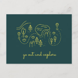 Illustratie groene en gele geluidsoverlast schetst briefkaart