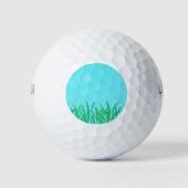 Illustratie Groene gras en Blauwe hemel Golfballen (Voorkant)
