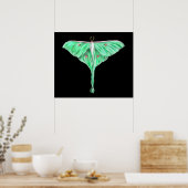 Illustratie: Groene Lunar Moth Poster (Keuken)