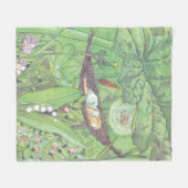  illustratie Groene Meisjes Room Decoratie Fleece Deken (Voorkant (Horizontaal))