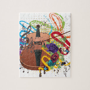 Illustratie Grunge Violin Legpuzzel