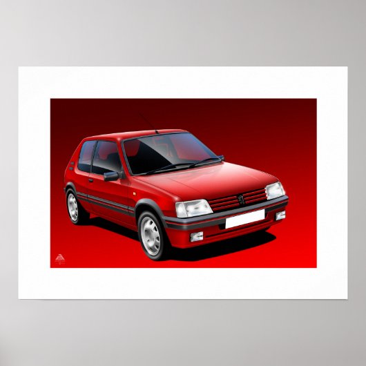 Illustratie GTI-Poster Peugeot 205 Poster (Voorkant)