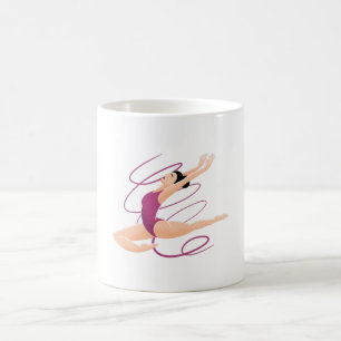 Illustratie gymnast koffiemok