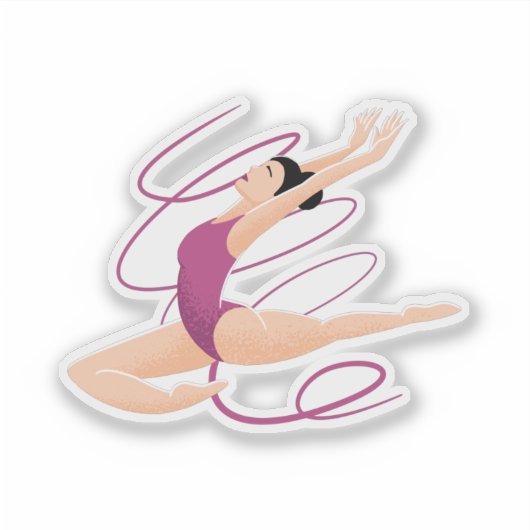 Illustratie gymnast sticker (Voorkant)