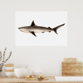 Illustratie  haaien - Sjabloon Retro Sharks Poster (Keuken)