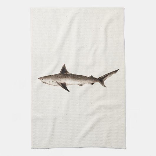 Illustratie  haaien - Sjabloon Retro Sharks Theedoek (Verticaal)