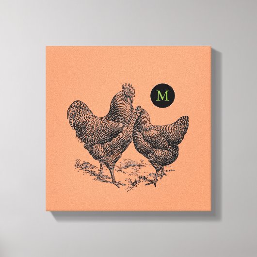  Illustratie Haan Monogram Canvas Afdruk (Voorkant)
